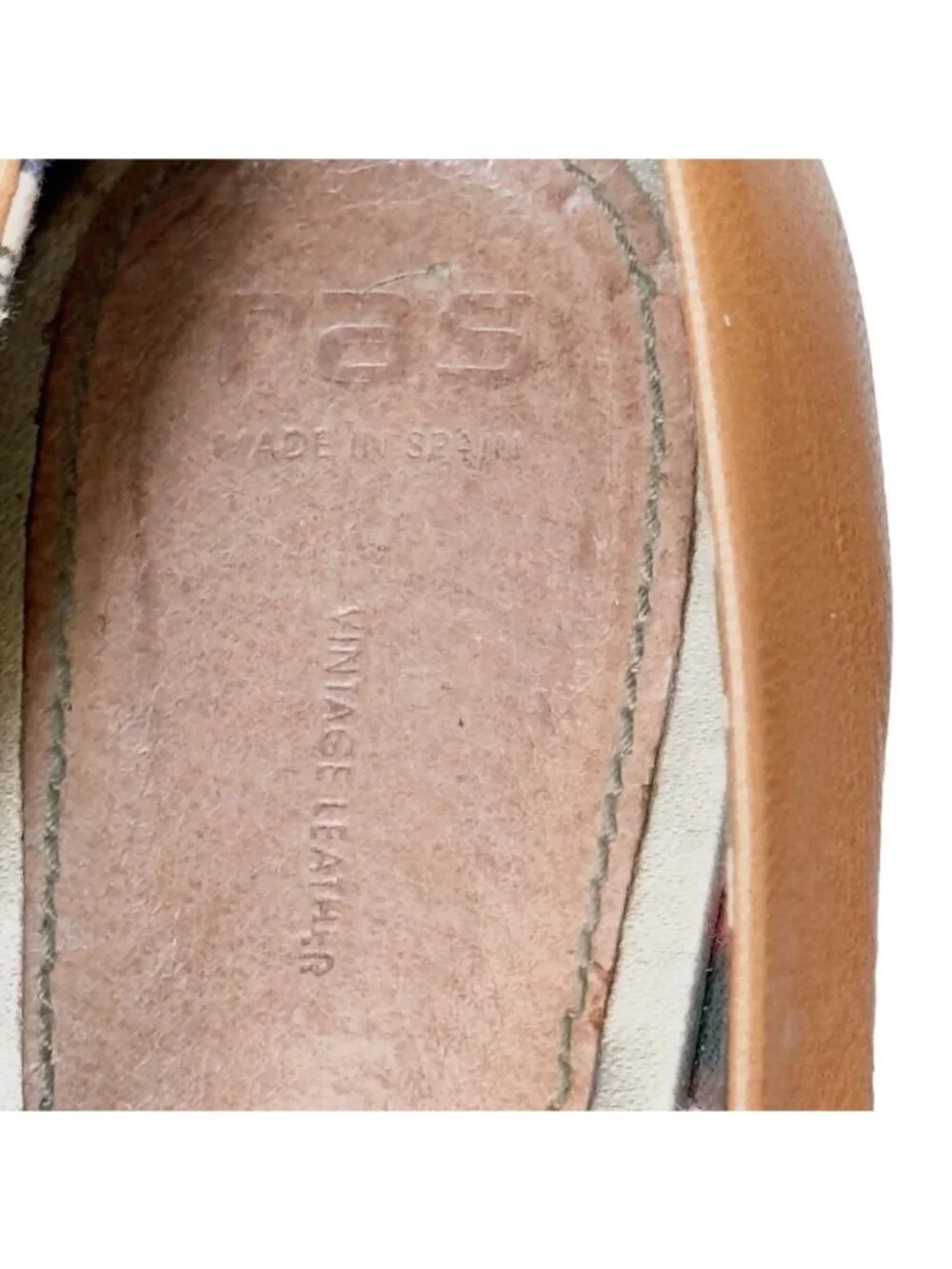 RAS Euforia Womens Tan Vintage Leather Ballet Flats Leather Rosette Size 39 US 9